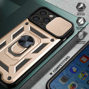 For iPhone 14 Plus Sliding Camera Cover Design TPU+PC Phone Case (Gold)
