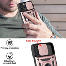 For iPhone 14 Plus Sliding Camera Cover Design TPU+PC Phone Case (Rose Gold)