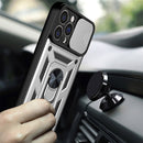 For iPhone 14 Plus Sliding Camera Cover Design TPU+PC Phone Case (Silver)
