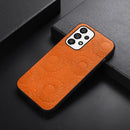 For Samsung Galaxy A13 4G Sunflower Pattern PU+TPU+PC Shockproof Phone Case(Orange)