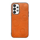For Samsung Galaxy A13 4G Sunflower Pattern PU+TPU+PC Shockproof Phone Case(Orange)