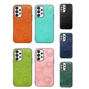 For Samsung Galaxy A13 4G Sunflower Pattern PU+TPU+PC Shockproof Phone Case(Orange)