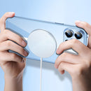 Transparent MagSafe Magnetic Phone Case with Lens Film For iPhone 13 Pro Max(Sierra Blue)