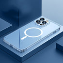 Transparent MagSafe Magnetic Phone Case with Lens Film For iPhone 13 Pro(Sierra Blue)
