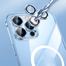 Transparent MagSafe Magnetic Phone Case with Lens Film For iPhone 13 Pro(Sierra Blue)