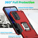 For Motorola Moto G52 Ring Holder Non-slip Armor Phone Case(Blue)