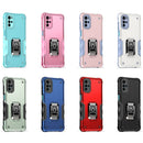 For Motorola Moto G22 5G Ring Holder Non-slip Armor Phone Case(White)