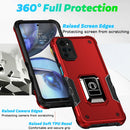 For Motorola Moto G22 5G Ring Holder Non-slip Armor Phone Case(Mint Green)