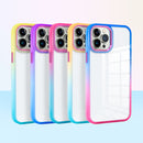 Colorful Gradient Phone Case For iPhone 11(Blue + Rose Red)
