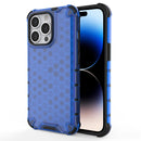 Shockproof Honeycomb PC + TPU Phone Case For iPhone 14 Pro (Blue)