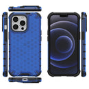 For iPhone 14 Plus Shockproof Honeycomb PC + TPU Phone Case (Blue)