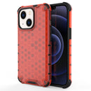 For iPhone 14 Plus Shockproof Honeycomb PC + TPU Phone Case (Red)