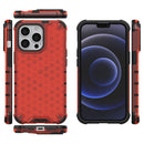 For iPhone 14 Plus Shockproof Honeycomb PC + TPU Phone Case (Red)