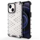 For iPhone 14 Plus Shockproof Honeycomb PC + TPU Phone Case (White)