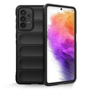 For Samsung Galaxy A73 Magic Shield TPU + Flannel Phone Case(Black)
