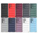 For Samsung Galaxy S22 Ultra 5G Magic Shield TPU + Flannel Phone Case(Dark Blue)