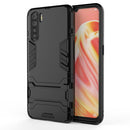 For OPPO A91 PC + TPU Shockproof Protective Case with Holder(Black)