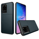 For Galaxy S20 Ultra Shockproof Rugged Armor Protective Case with Card Slot(Navy Blue)