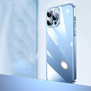 For iPhone 12 Pro Max Transparent Electroplated PC Phone Case(Sierra Blue)