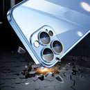 For iPhone 12 Pro Max Transparent Electroplated PC Phone Case(Sierra Blue)