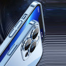 For iPhone 12 Pro Max Transparent Electroplated PC Phone Case(Sierra Blue)