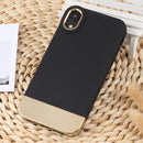 For iPhone XR TPU + Electroplated PC Phone Case(Black)