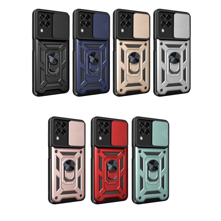 For Samsung Galaxy M53 5G Sliding Camera Cover Design TPU + PC Phone Case(Blue)