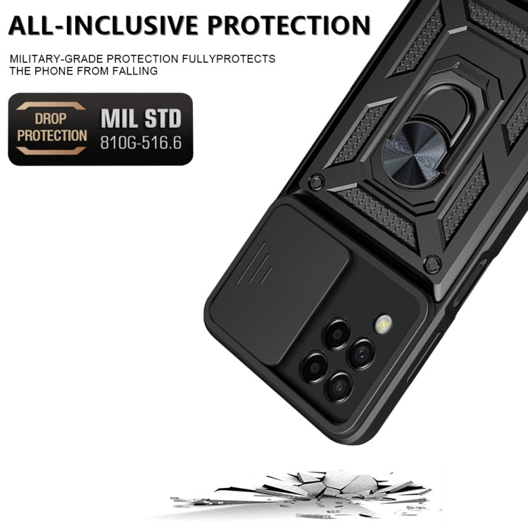 For Samsung Galaxy M53 5G Sliding Camera Cover Design TPU + PC Phone Case(Blue)