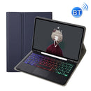 For Samsung Galaxy Tab S8 / S7 A700B-AS Lambskin Texture Backlight Bluetooth Keyboard Leather Tablet Case(Blue)