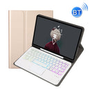 For Samsung Galaxy Tab S8 / S7 A700B-AS Lambskin Texture Backlight Bluetooth Keyboard Leather Tablet Case(Gold)