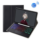 For Samsung Galaxy Tab A8 10.5 (2021) A08B-AS Lambskin Texture Backlight Bluetooth Keyboard Leather Tablet Case(Black)