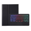 For Samsung Galaxy Tab A8 10.5 (2021) A08B-AS Lambskin Texture Backlight Bluetooth Keyboard Leather Tablet Case(Black)