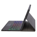 For Samsung Galaxy Tab A8 10.5 (2021) A08B-AS Lambskin Texture Backlight Bluetooth Keyboard Leather Tablet Case(Black)