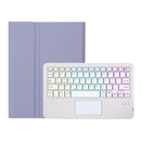 For Samsung Galaxy Tab A8 10.5 (2021) A08B-AS Candy Color Backlight Bluetooth Keyboard Leather Tablet Case(Purple)