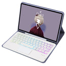 For Samsung Galaxy Tab A8 10.5 (2021) A08B-AS Candy Color Backlight Bluetooth Keyboard Leather Tablet Case(Purple)