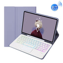 For Samsung Galaxy Tab S6 Lite A610B-AS Candy Color Backlight Bluetooth Keyboard Leather Tablet Case(Purple)