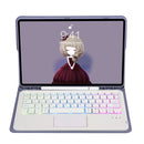 For Samsung Galaxy Tab S6 Lite A610B-AS Candy Color Backlight Bluetooth Keyboard Leather Tablet Case(Purple)