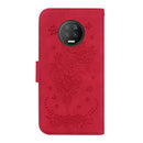 For Infinix Note 7 X690 Butterfly Rose Embossed Leather Phone Case(Red)