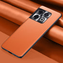 For OnePlus 10 Pro Plain Skin Leather Phone Case(Orange)