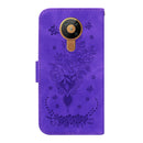 For Nokia 5.3 Butterfly Rose Embossed Leather Phone Case(Purple)