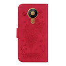 For Nokia 5.3 Butterfly Rose Embossed Leather Phone Case(Red)