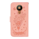 For Nokia 5.3 Butterfly Rose Embossed Leather Phone Case(Pink)