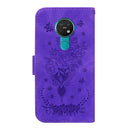 For Nokia 6.2 / 7.2 Butterfly Rose Embossed Leather Phone Case(Purple)
