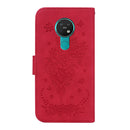 For Nokia 6.2 / 7.2 Butterfly Rose Embossed Leather Phone Case(Red)
