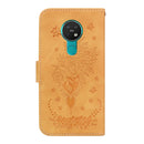 For Nokia 6.2 / 7.2 Butterfly Rose Embossed Leather Phone Case(Yellow)