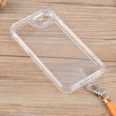 For iPhone SE 2022 / SE 2020 / 8 / 7 Lanyard Transparent TPU Phone Case(Orange)