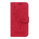 For Huawei P50 Pro Butterfly Rose Embossed Leather Phone Case(Red)