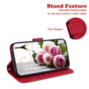 For Huawei P50 Pro Butterfly Rose Embossed Leather Phone Case(Red)