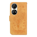 For Huawei P50 Pro Butterfly Rose Embossed Leather Phone Case(Yellow)