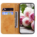 For Huawei P50 Pro Butterfly Rose Embossed Leather Phone Case(Yellow)